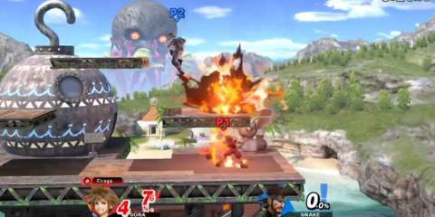 snake blowing up sora