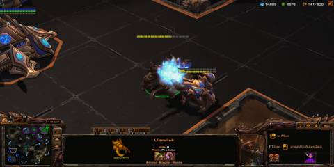 An Ultralisk Fighting An Immortal 