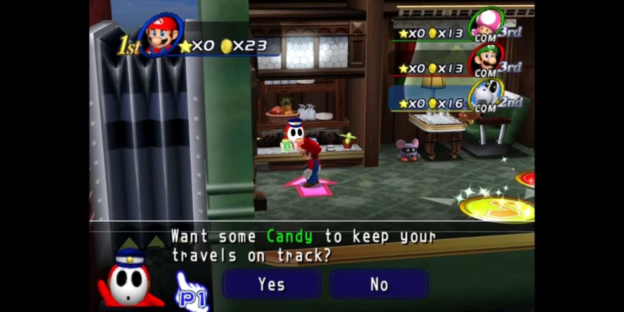 Mario party 8 mario buying candy in train