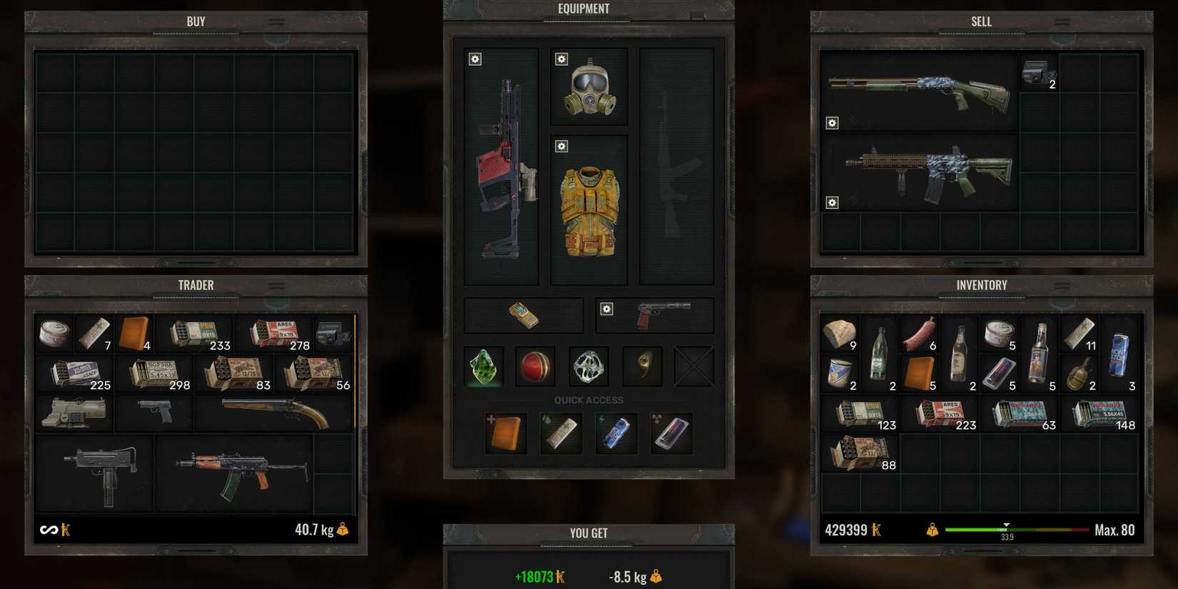 Sell Weapons & Gear Stalker 2