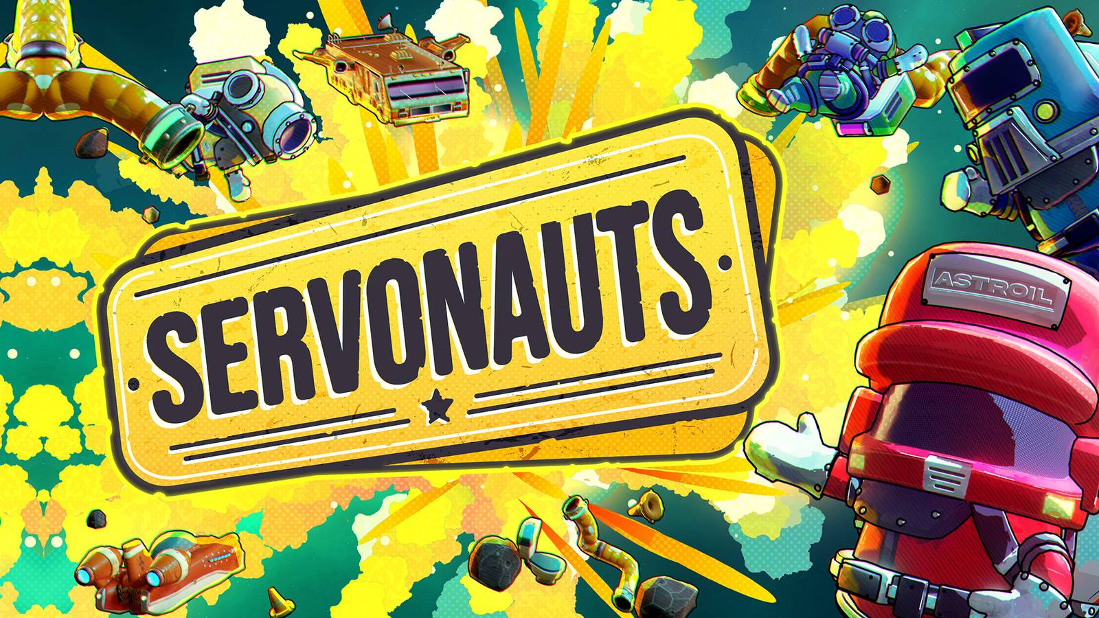 Servonauts 2x1 key art with dot halftone effect