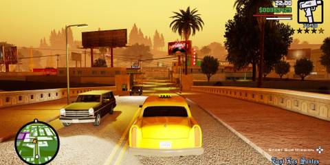 Sitting in a cab in grand theft auto san andreas with light filters on