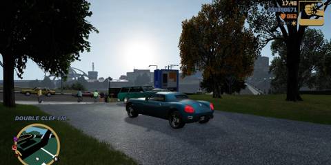 Sitting in a car in grand theft auto 3 without the lighting filters