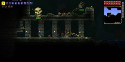 Skeletron Fight In Overworld Dungeon