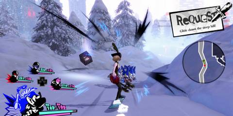 Sliding down a hill in Persona 5 Strikers