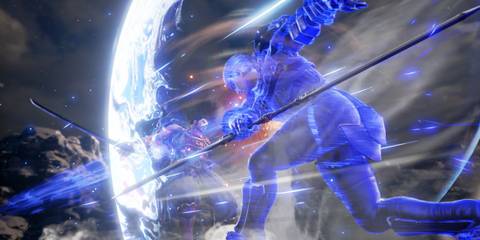 Groh attacking Mitsurugi in Soulcalibur 6