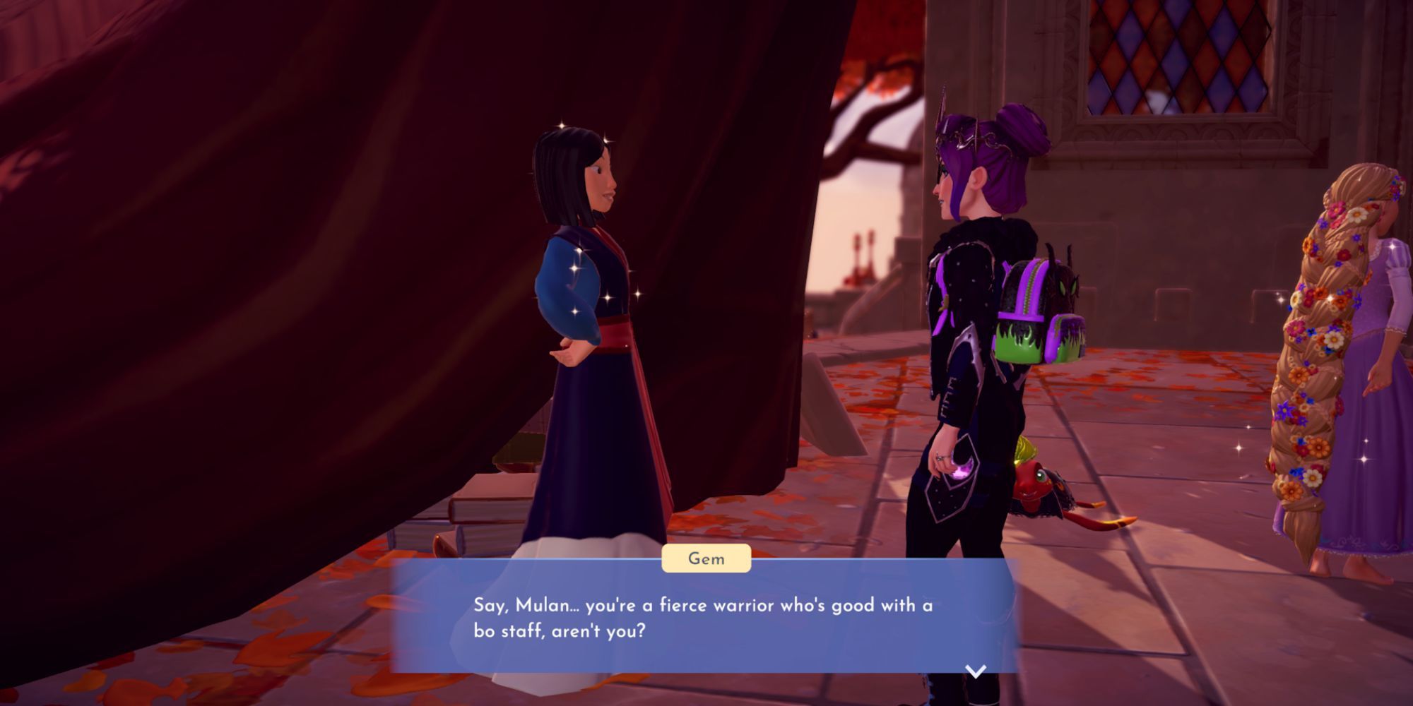 Speaking with Mulan in Change Your Fate quest in Disney Dreamlight Valley