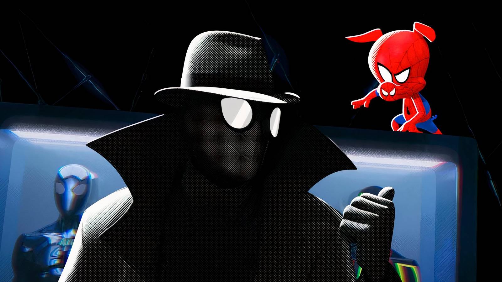 Spider-Man Noir and Spider-Ham in Into The Spider-Verse