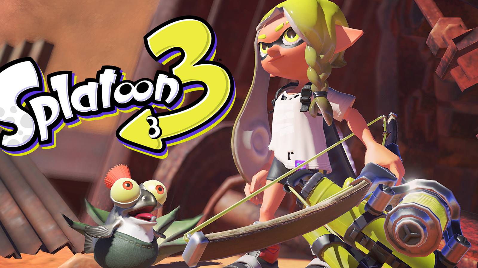 Splatoon 3 key art little buddy inkling