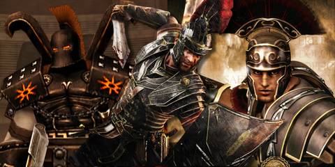 Split image of Spartan Total Warrior, Ryse Son Of Rome, and Shadow Of Rome