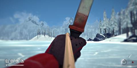 Sport Bow Aimed Over Frozen Lake