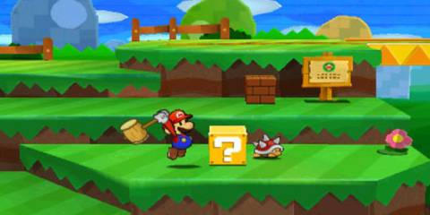 mario using a hammer