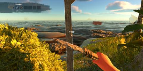 Stranded Deep cutting tree