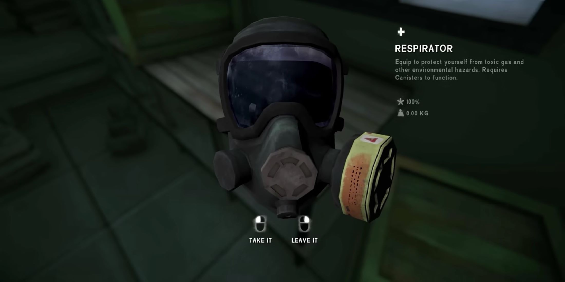 Respirator Item On Pickup