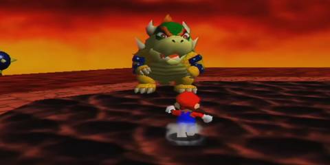 Bowser boss fight in Super Mario 64