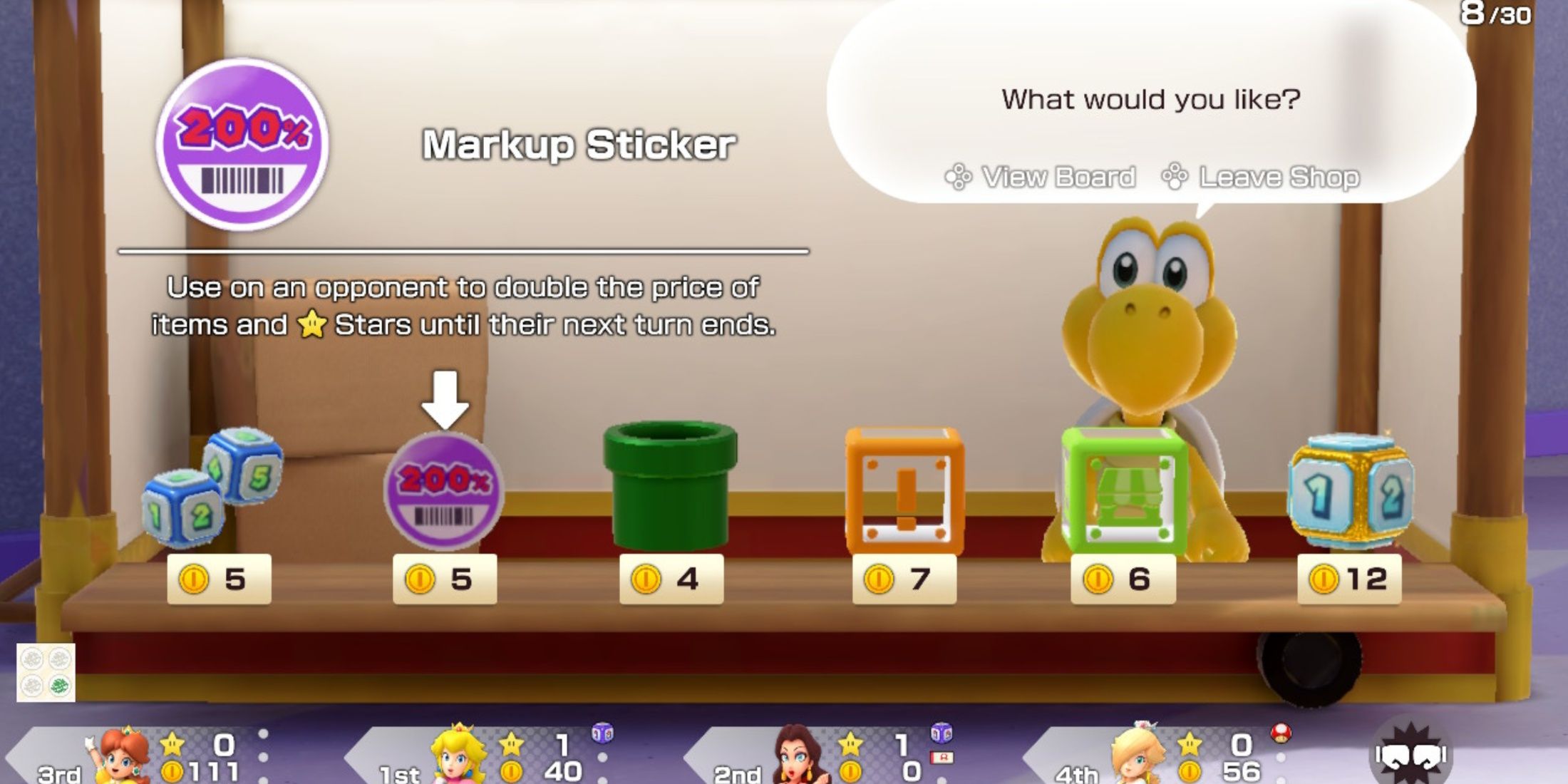 koopa troopa shop inventory