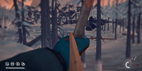 Survival Bow Aiming Towards Frozen Lake