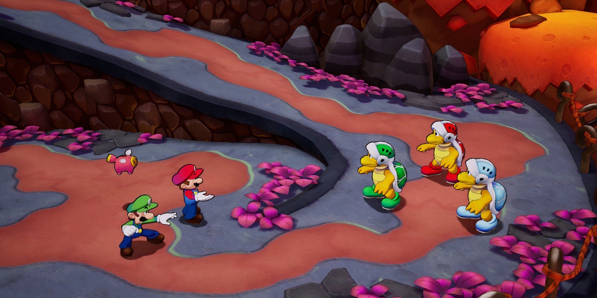 Talking to the Koopa Bros in Mario & Luigi Brothership