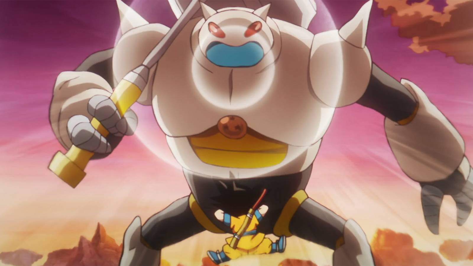 Tamagami Number Three and Goku in Dragon Ball DAIMA Episode 7