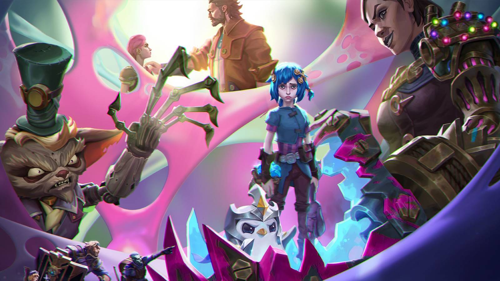 teamfight tactics into the arcane champions splash art