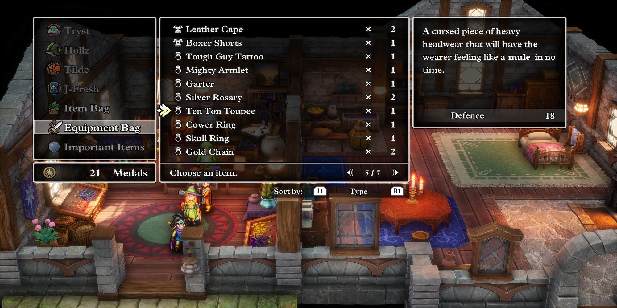 Ten Ton Toupee Accessory in Dragon Quest 3 HD-2D Remake