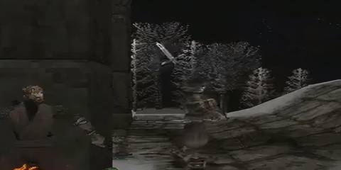 rikimaru with his back against a wall