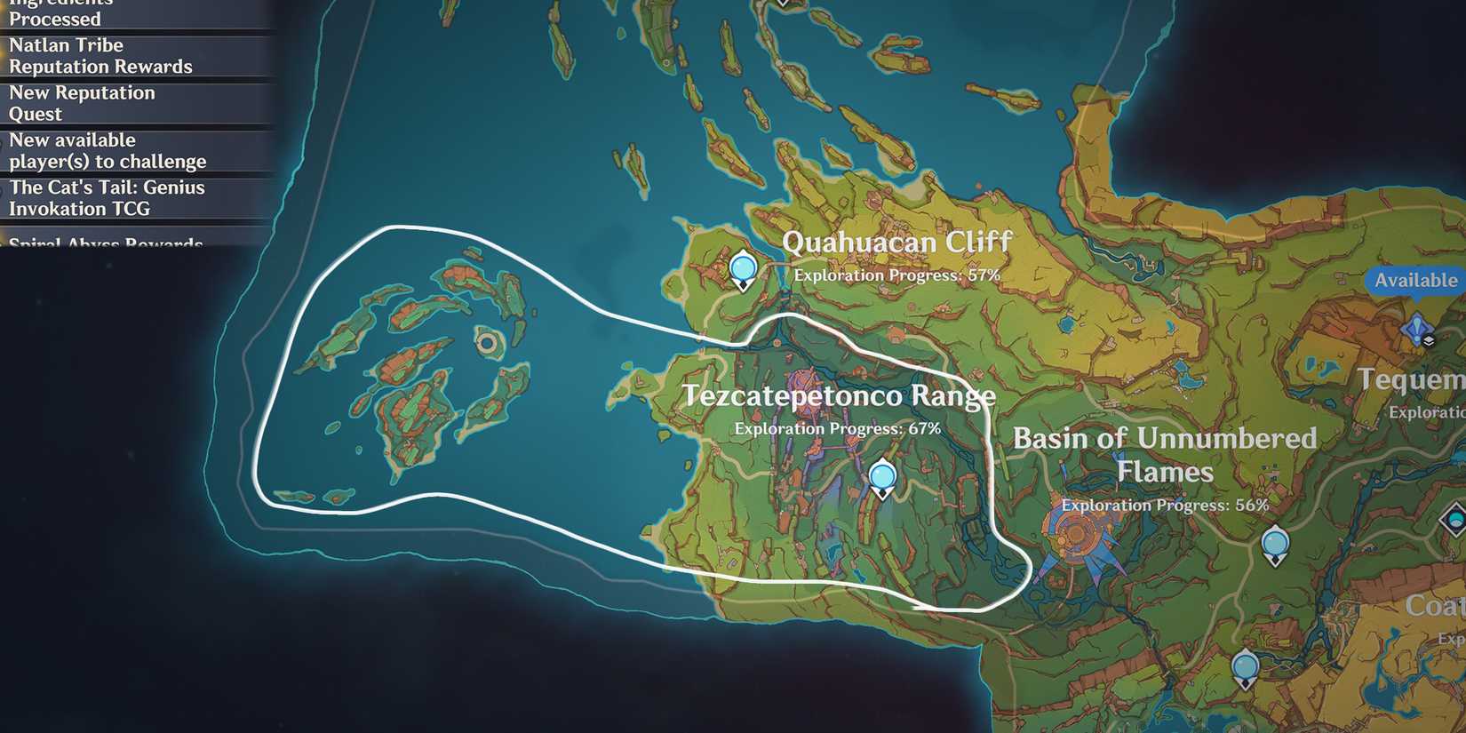 tezcatepetonco range purple obsidian fragments locations in genshin impact