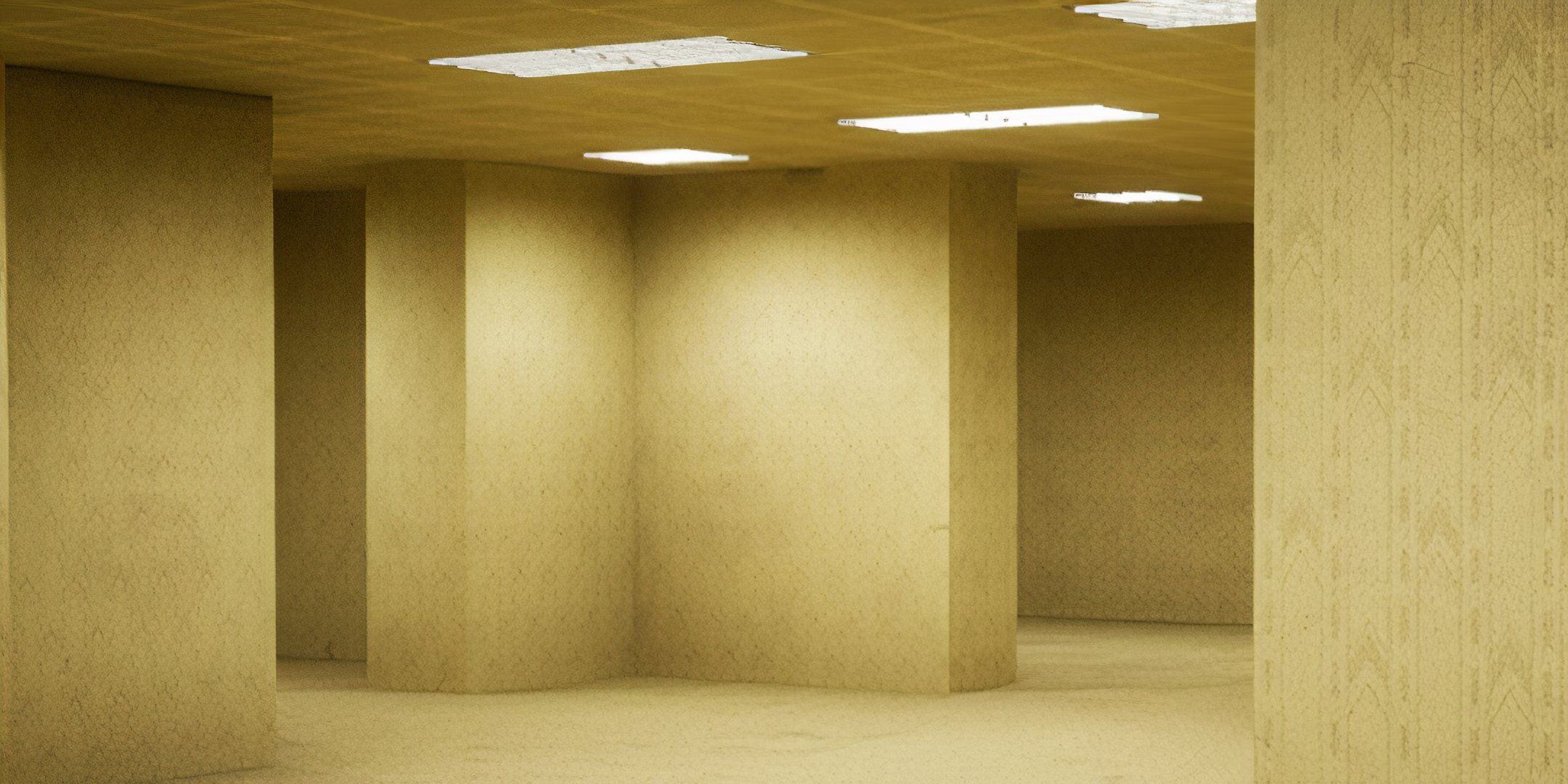 the Classice yellow backroom in Escape The Backrooms.