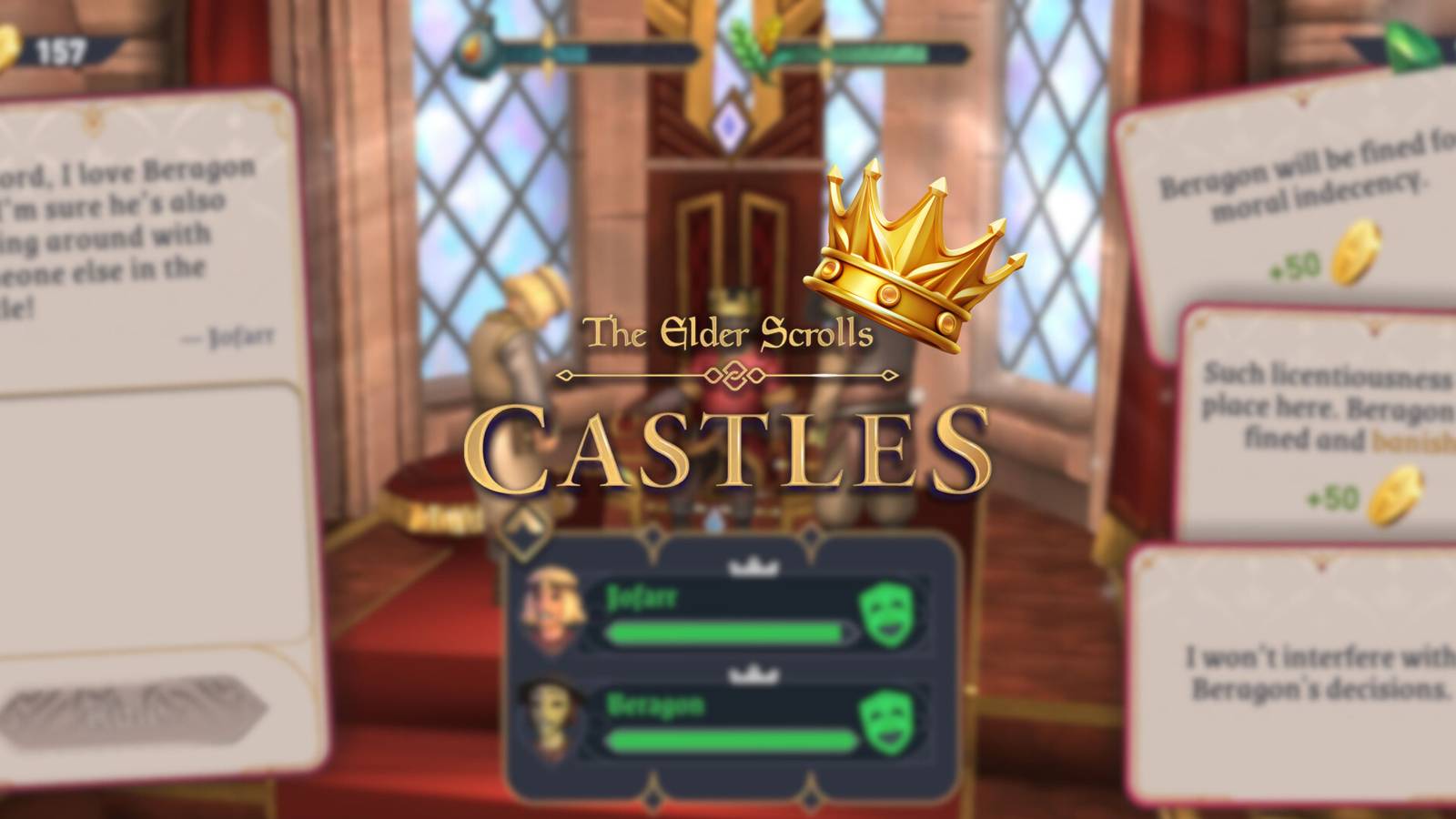 the elder scrolls castes logo and a crown.
