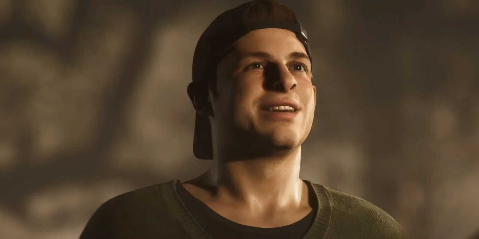 A close-up of Jacob smiling in The Quarry