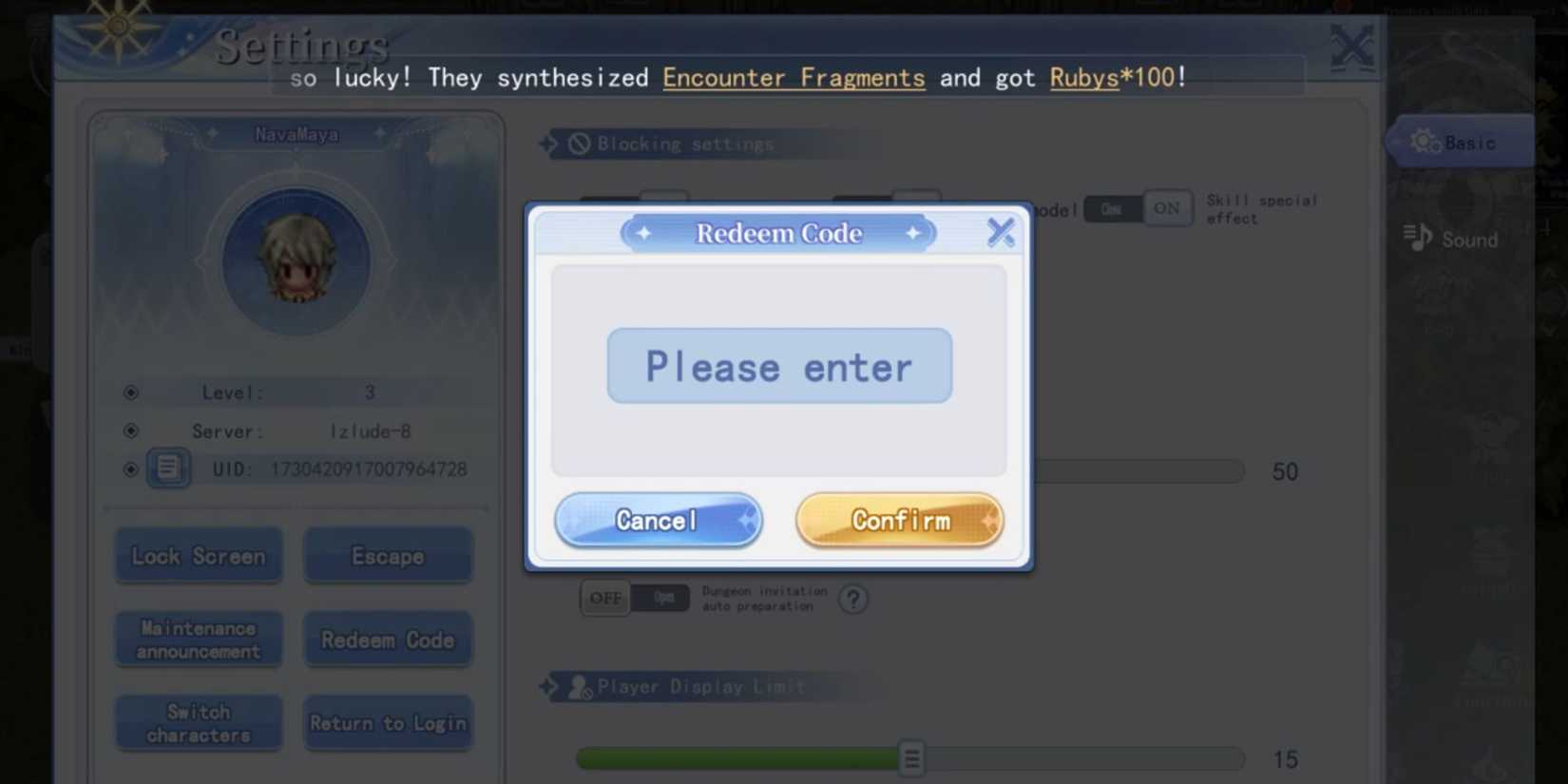 The Ragnarok Sea the codes tab