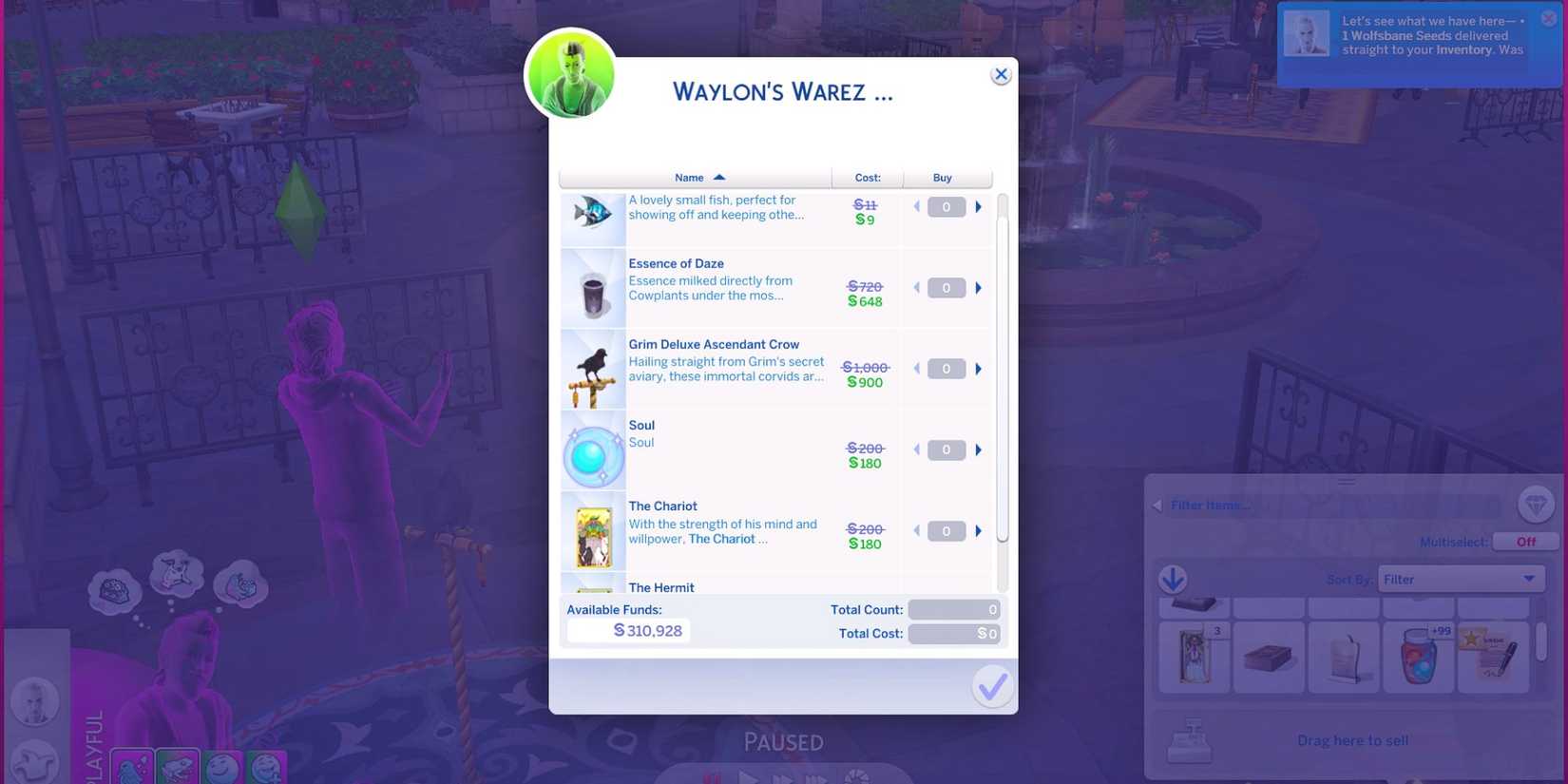 The Sims 4 Life and Death Waylon Warez Items