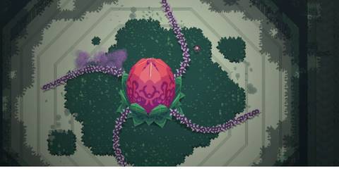 A boss battle in Titan Souls