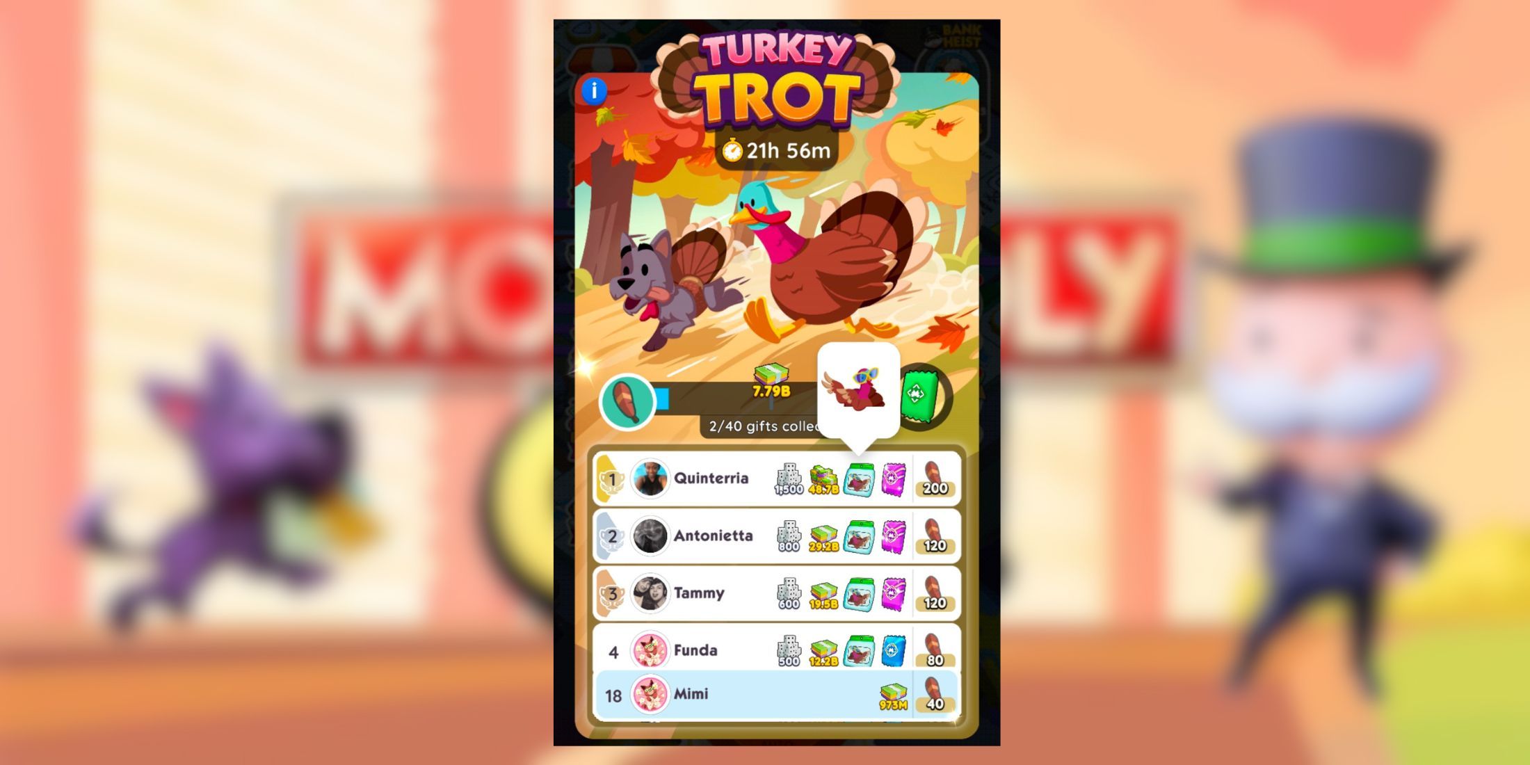 turkey trot monopoly go