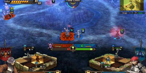 Two units facing off on the map in Unicorn Overlord