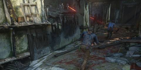 Action-packed chase sequence in Uncharted.