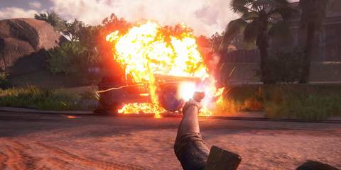 Intense fire with explosions in Uncharted