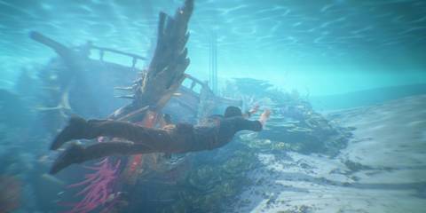 Uncharted scuba diving gameplay scene