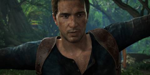 Nathan Drake exploring ancient ruins in Uncharted.