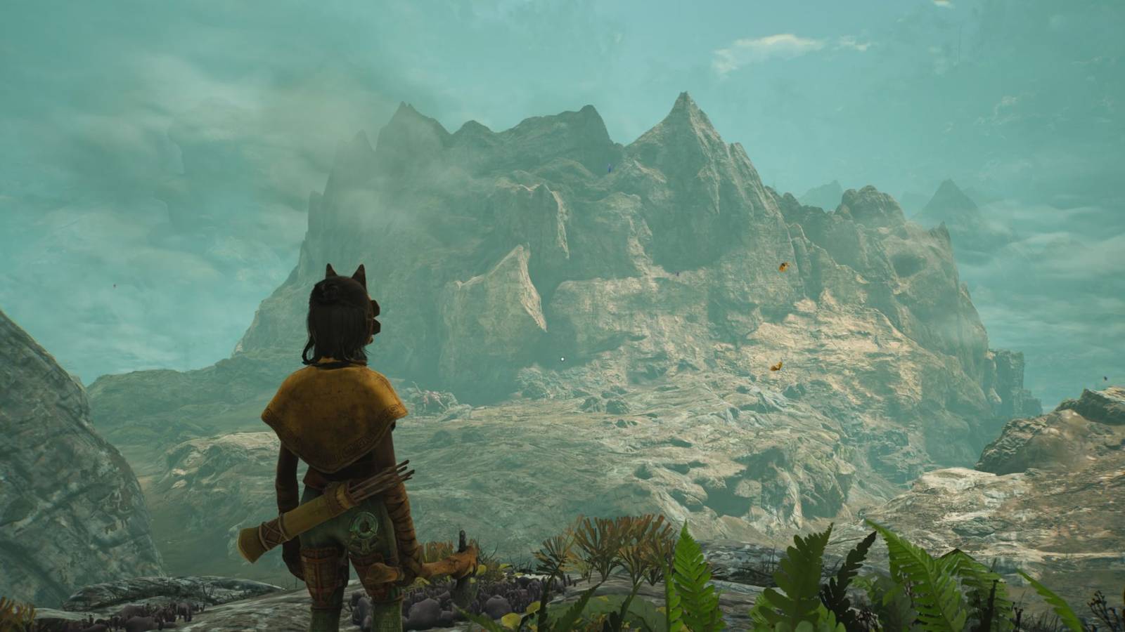 A player overlooking a cliff in Towers of Aghasba