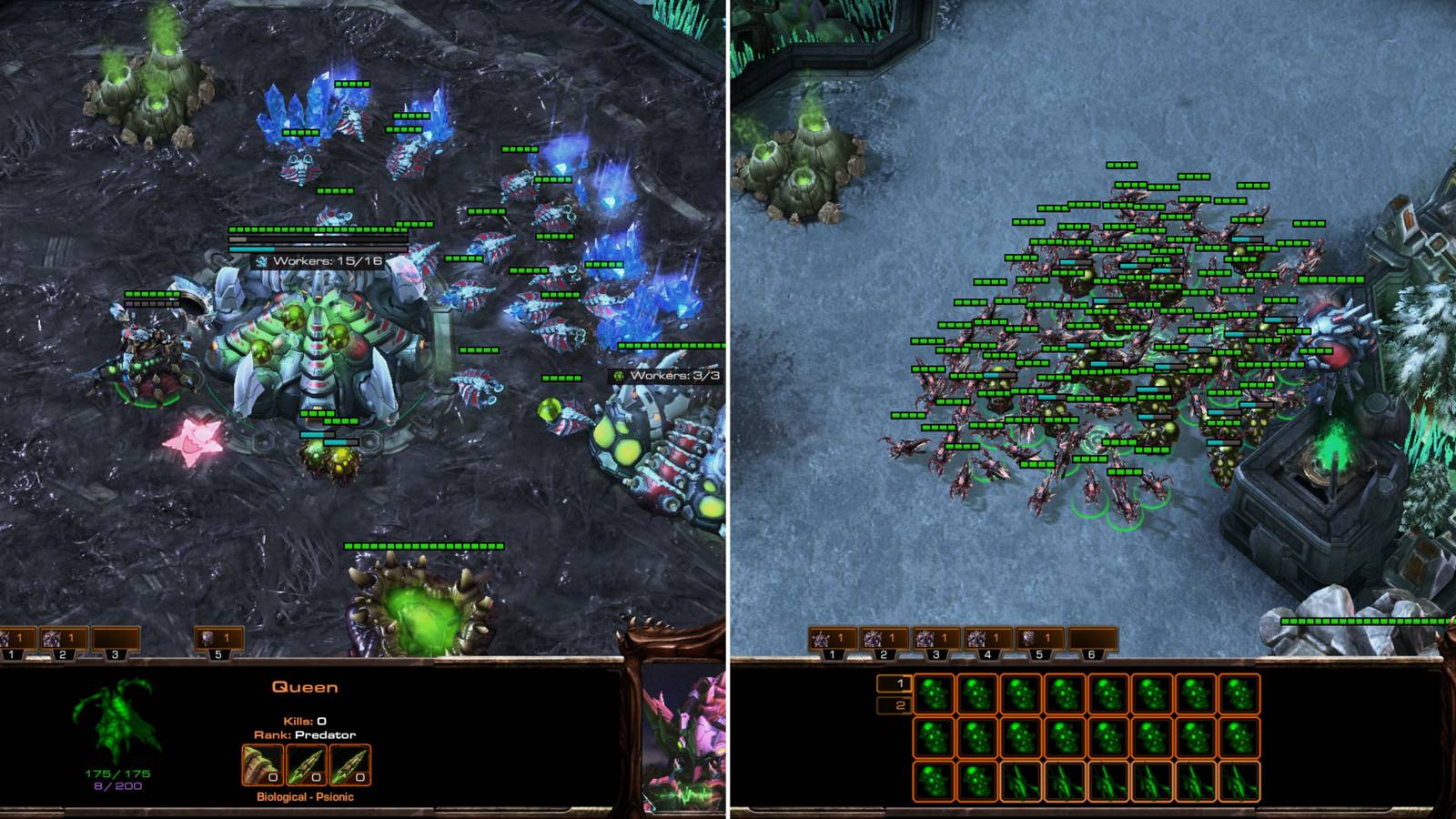 The Player's Base & An Army Of Zerglings & Banelings