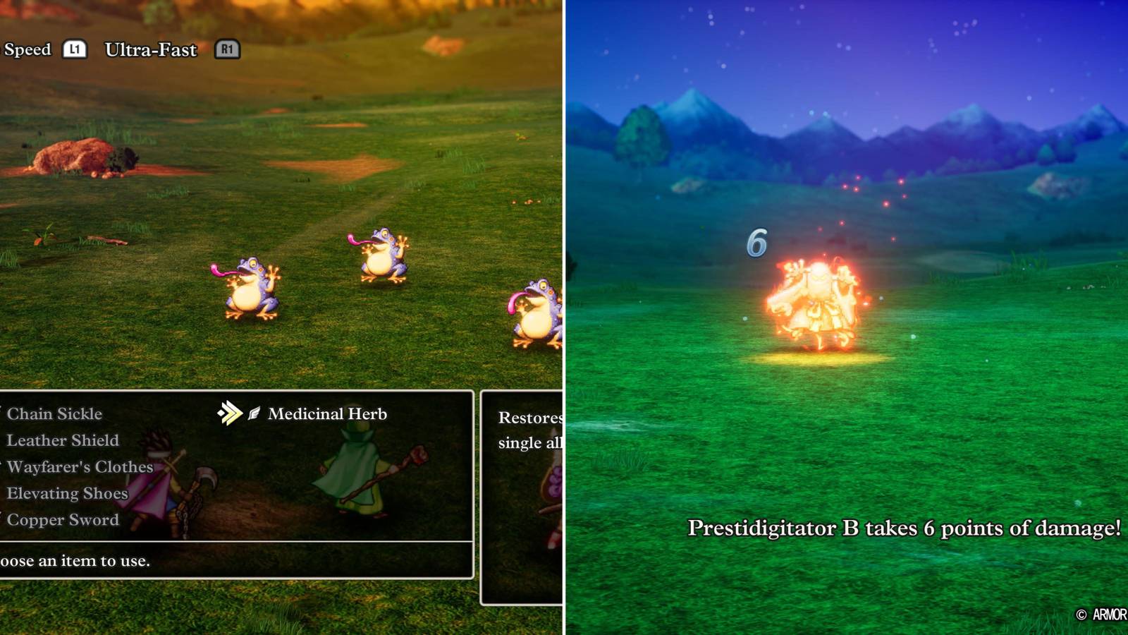 The Party Using An Item In Combat & Casting Frizz By Using A Staff 