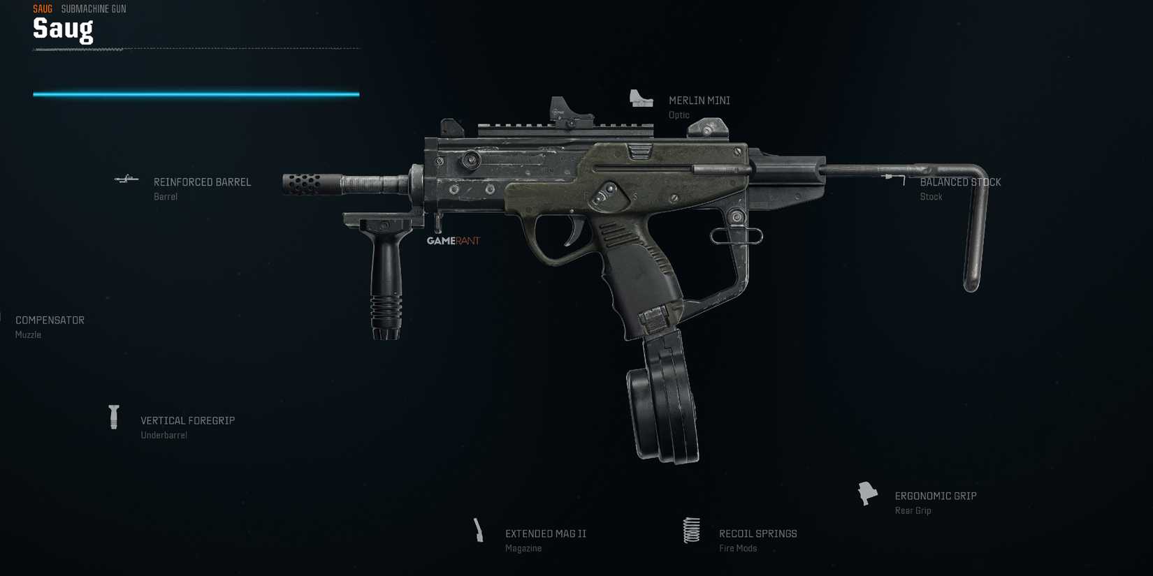 Screenshot showcasing an updated best Saug build for Warzone Season 1 