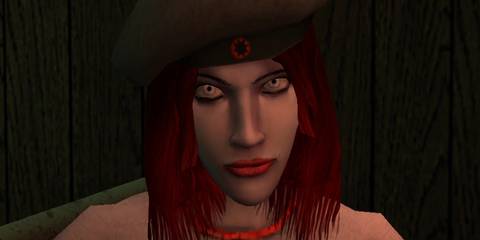 Vampire the Masquerade Bloodlines close-up of Damsel glaring at player