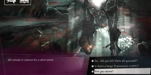 Vampire the Masquerade Shadows of New York Tamika and Julia speaking, surrounded by bodies