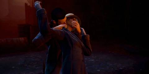 Jonathan Reid feeding on an NPC in Vampyr