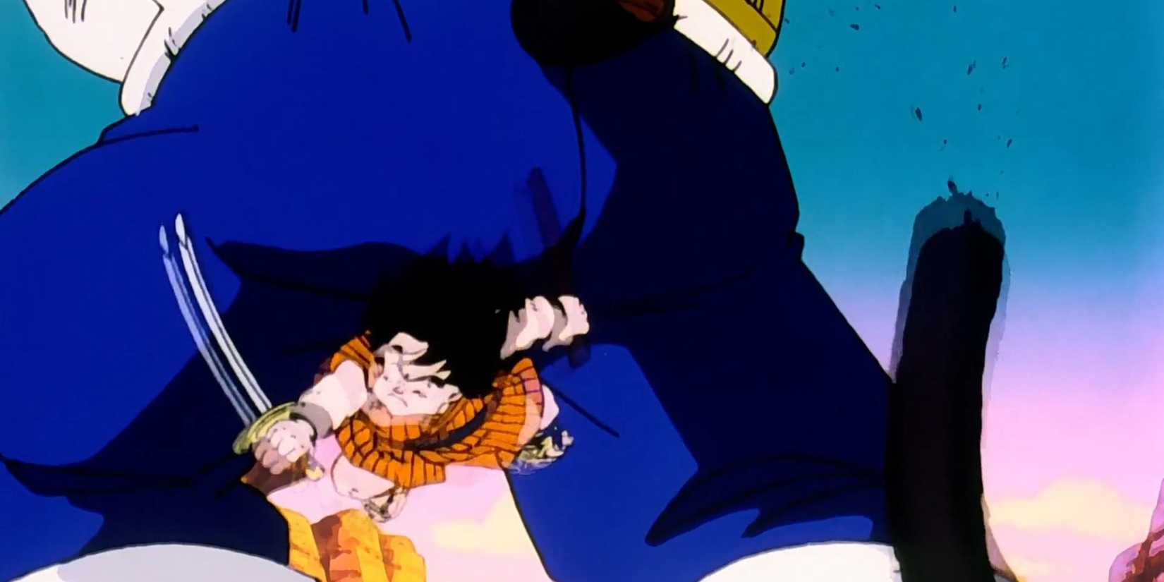 Yajirobe proves to be the unexpected savior of the Z-Fighters by cutting off Vegeta's tail with his sword while in ape form