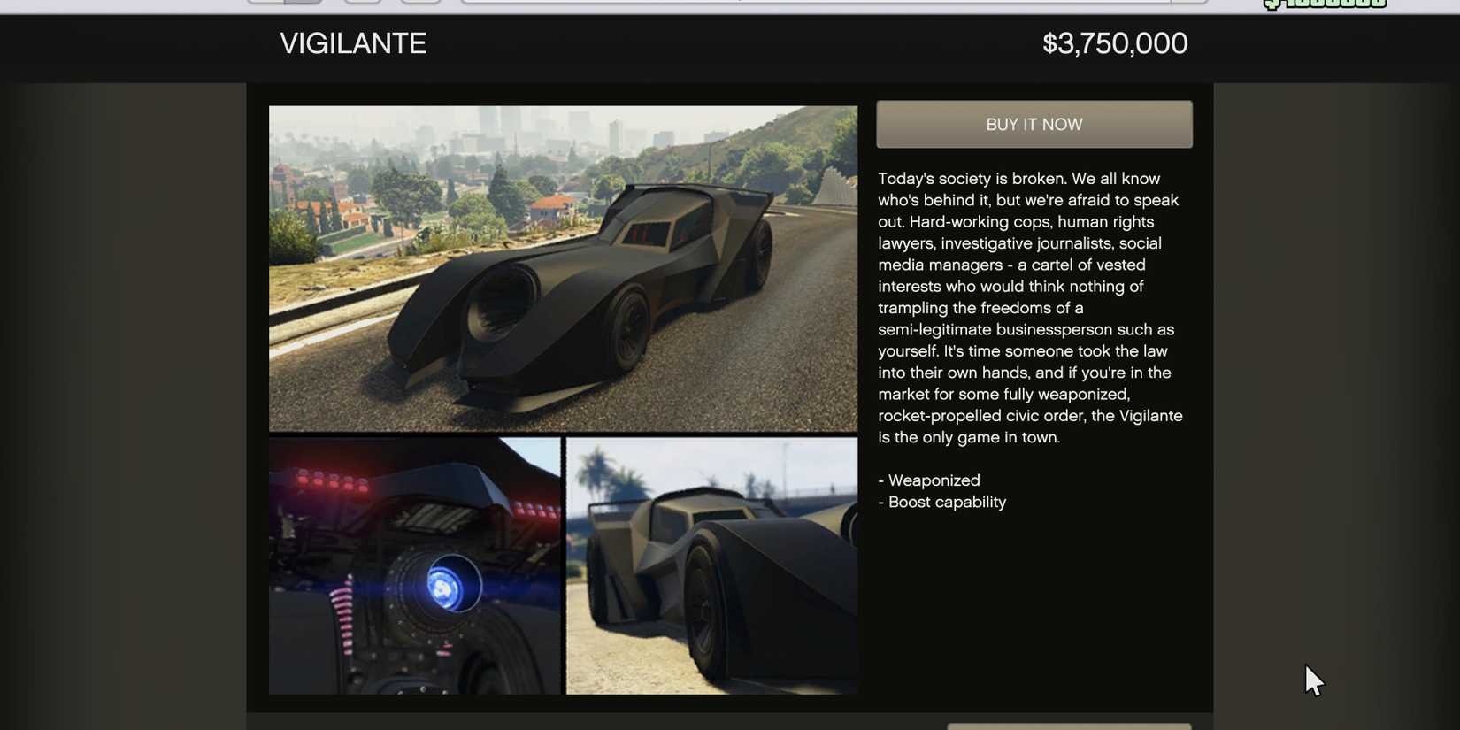 vigilante batmobile