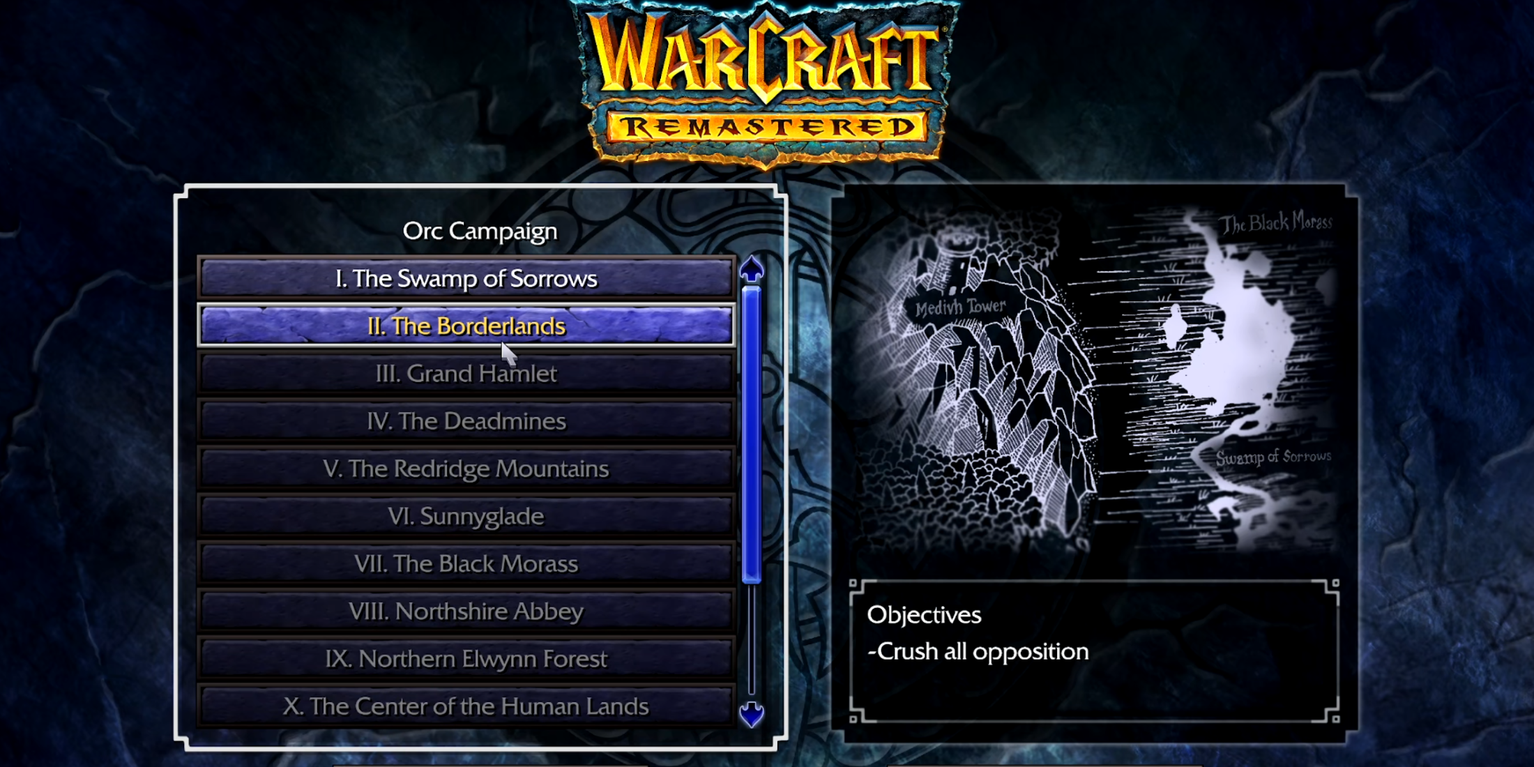 Warcraft Remastered: Orc Campaign Scenario 2 Walkthrough (The Borderlands)