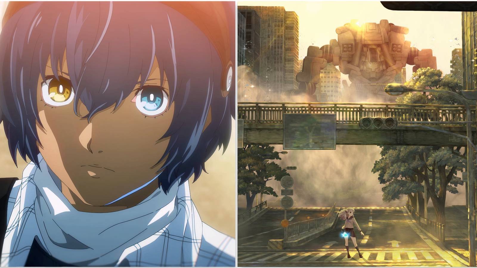 Will in Metaphor Refantazio and Exploring the empty streets in 13 Sentinels Aegis Rim